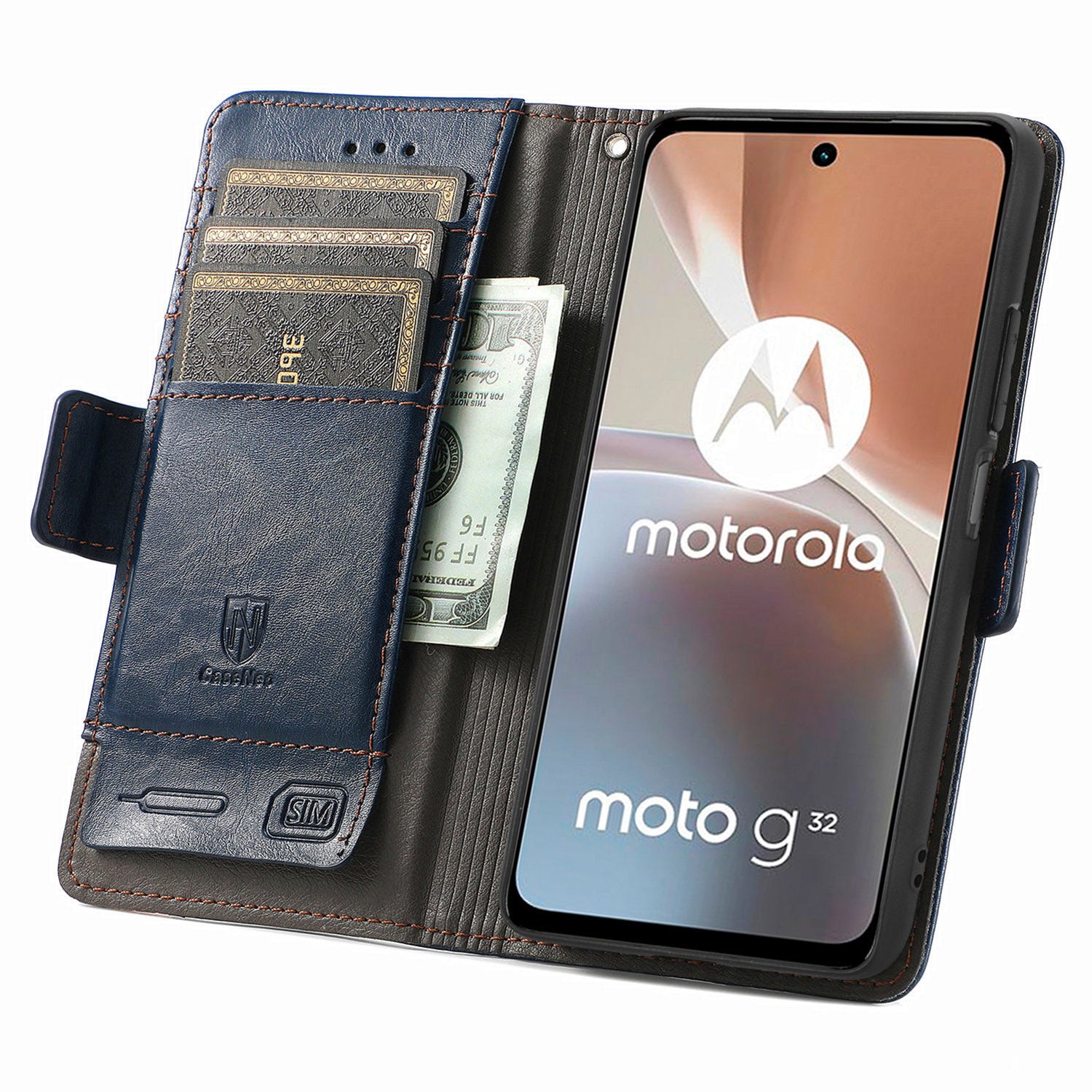 CASENEO 002 Series RFID Blocking Phone Case for Motorola Moto G32 4G Business Splicing Style PU Leather TPU Wallet Stand Anti-drop Phone Cover CASENEO 002 Series RFID Blocking Phone Case for Motorola Moto G32 4G Business Splicing Style PU Leather TPU Wallet Stand Anti-drop Phone Cover